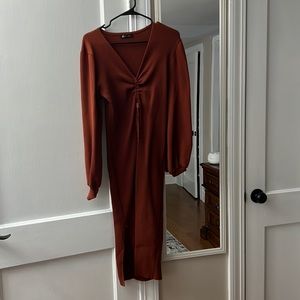 Terracotta rust color dress